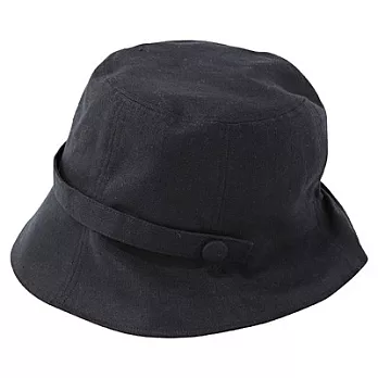 [MUJI 無印良品]麻質可摺疊遮陽鬱金香帽黑色