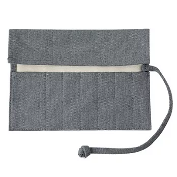 [MUJI 無印良品]棉帆布捲式筆袋/藍