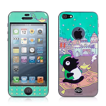 Bone / iPhone 5 企鵝小丸雙面彩繪立體PU保護貼-利雅得利雅得