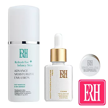 【ERH】品牌月超值組(透皙明亮喚采機能水30ml+凍齡賦活精華液30ml+凍齡賦活抗 皺乳霜10g)