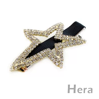 【Hera】時尚貴族 滿鑽造型邊夾/髮夾(時尚黑－星星)