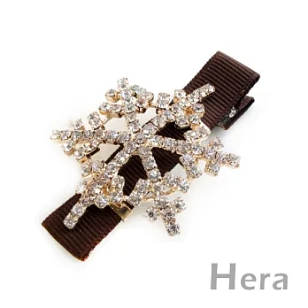 【Hera】時尚貴族 滿鑽造型邊夾/髮夾(咖啡色－雪花)
