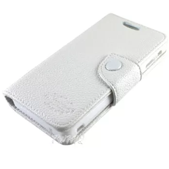 KooPin SONY Xperia VC (LT25c) 雙料縫線 側掀(立架式)皮套科技白