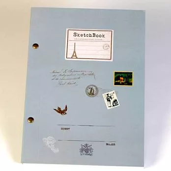 歐風復古風16K速寫本 - 藍