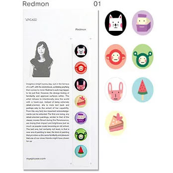 韓Epicase設計師 iphone Home鍵貼紙(7顆裝) 設計師 Redmon (林果創意 LinGo)無白