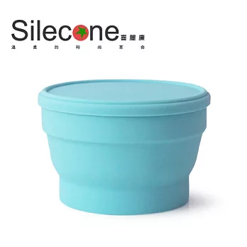 《Silecone 喜麗康》摺疊式寶寶安心碗 / 天空藍