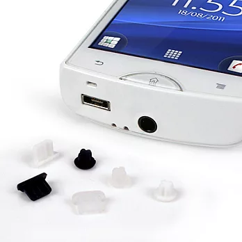 Micro USB 孔 + 3.5mm耳機孔 防塵塞組-3組/包