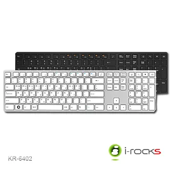 i-rocks KR-6402 鋁合金薄型巧克力鍵盤 (黑)