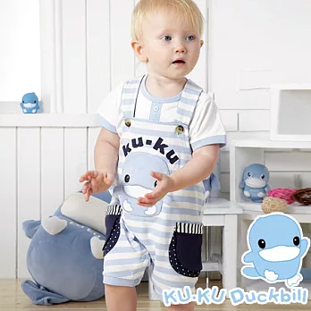 【KU.KU酷咕鴨】夏樂可愛吊帶褲裝（二件式）(1A/2A)80藍