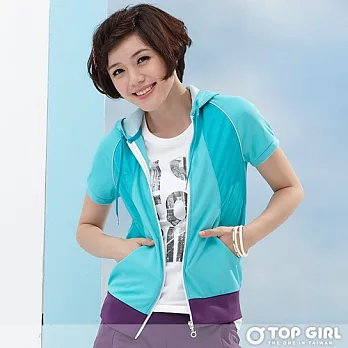 【TOP GIRL】突破自我連帽針織短袖外套-女S春淺綠