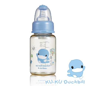 【KU.KU酷咕鴨】新防脹氣PES標準奶瓶120ML粉藍乙支