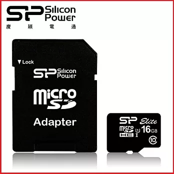 廣穎 SiliconPower 16GB MicroSDHC UHS-1 Class10 記憶卡 (附轉接卡)