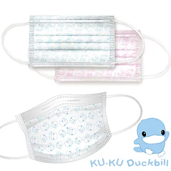 【KU.KU酷咕鴨】幼幼口罩5入(粉色/藍二色可選)藍