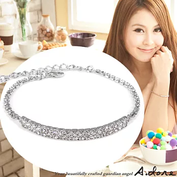 【A.dore】克莉絲汀娜排鑽˙鑽飾手鍊(銀白K˙晶白鑽)