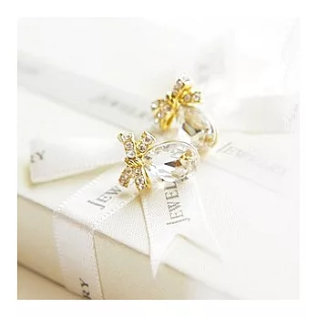 Enya★水鑽蝴蝶結耳環