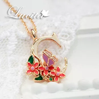 Lucita 超迷人 細緻可愛字母項鍊 蝴蝶小花 字母C