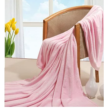 日式珊瑚絨四季空調毯珊瑚粉