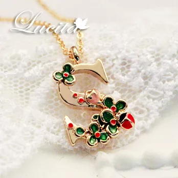 Lucita 超迷人 細緻可愛字母項鍊 小瓢蟲 葉子 字母S