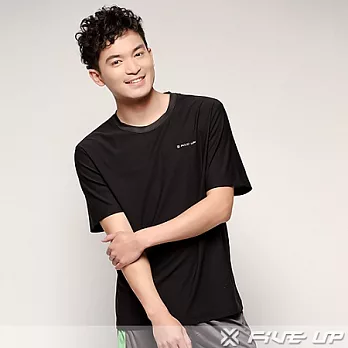 【FIVE UP】極簡主義印花吸排圓領TEE-男L神秘黑