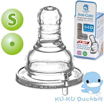 【KU.KU酷咕鴨】防脹氣母乳型奶嘴-標準圓孔M*2個(適3-6M)