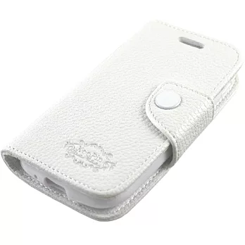 KooPin Samsung Galaxy S4 (I9500) 雙料縫線 側掀(立架式)皮套科技白