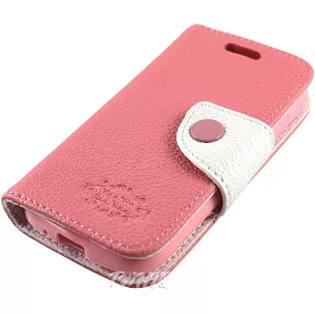 KooPin Samsung Galaxy S4 (I9500) 雙料縫線 側掀(立架式)皮套櫻花粉