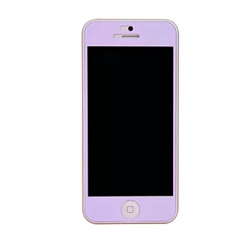 Phoneadd iPhone 5 全螢幕 粉彩造型亮面抗指紋 保護貼粉紫