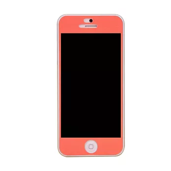 Phoneadd iPhone 5 全螢幕 粉彩造型亮面抗指紋 保護貼桃橘