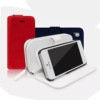 Dreamplus iPhone5 Wallet Zipper 側掀多功能皮套白色