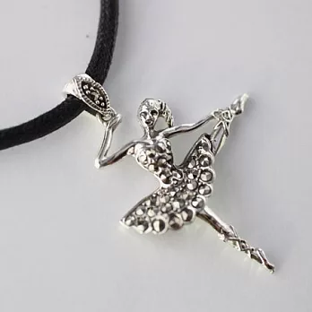 925純銀芭蕾女伶墜子‧附蠟皮繩