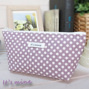 It’s mine 寬底筆袋包系列-圓舞曲點點-紫