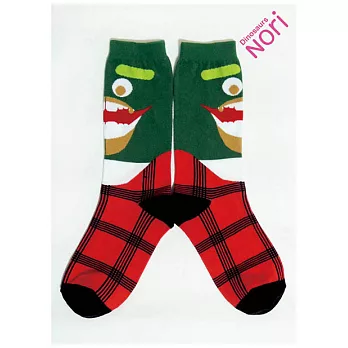 【Nori socks】2013 no.2 ，＂Childhood＂ / 恐龍家族款 / Dinosaurs紅色