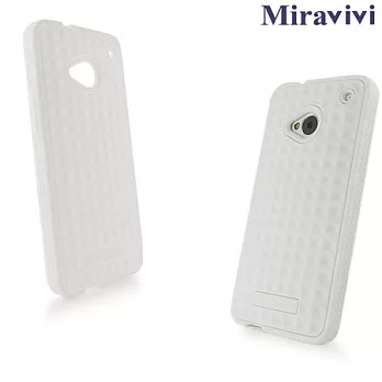 Miravivi NEW HTC ONE 鑽石紋軟式運動風保護套純潔白