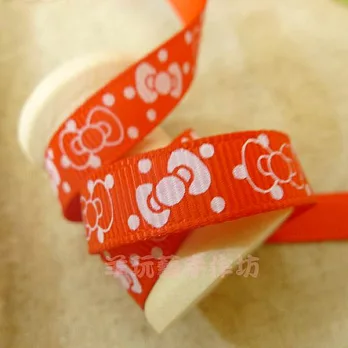 【 可愛蝴蝶結 9MM羅紋緞帶-紅色 】5碼