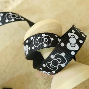 【 可愛蝴蝶結 9MM羅紋緞帶-黑色 】5碼