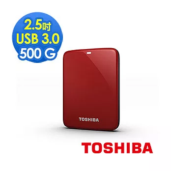 TOSHIBA Canvio Connect 500GB USB3.0 2.5吋行動硬碟紅色