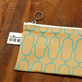 拉鍊扁袋/小/藤黃+藍