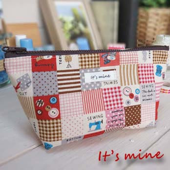 It’s mine 寬底筆袋包系列-我的縫紉異想世界-米