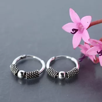 古典銀珠耳環(中)‧月色銀光925純銀