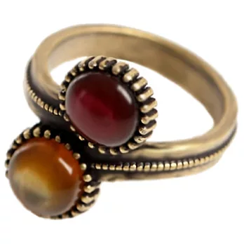 A+ accessories 意外旅程-宮廷溫婉風華雙色戒指(褐x紫)