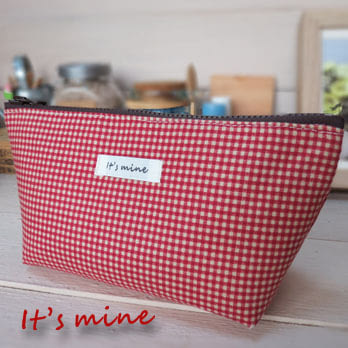 It’s mine 寬底筆袋包系列-紅格格