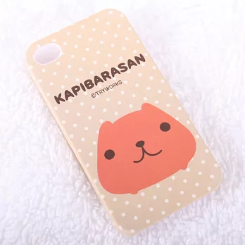 Kapibarasan 水豚君iPhone4/4S保護套。圓點點。米
