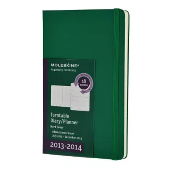 Moleskine 2013-2014_18個月直/橫寫兩用週誌(硬殼口袋型)(綠色封面)