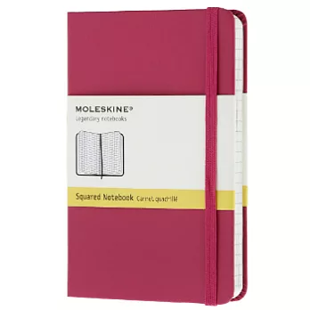 Moleskine 方眼筆記本(硬殼口袋型)(桃紅色封面)