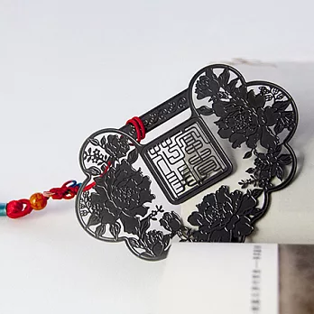 【GorgeousD佳物仕】富貴花開書籤鐵灰