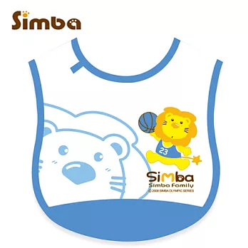 小獅王辛巴 自黏圍兜-籃球藍