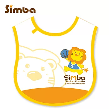 小獅王辛巴 自黏圍兜-籃球橘