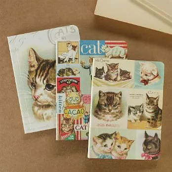 Cavallini_迷你筆記本組(Vintage Cats)(3本入)