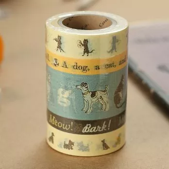 Cavallini_紙膠帶組(5捲入)(Vintage Cats&Dogs)