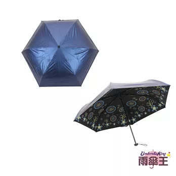 【雨傘王】燦爛煙花-深藍☆低調外在 華麗歡樂的傘內